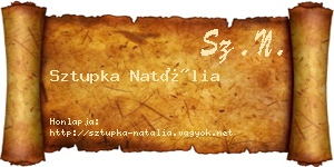 Sztupka Natália névjegykártya